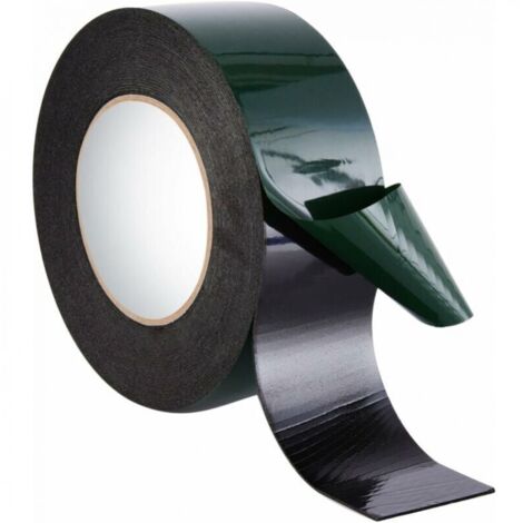Cinta adhesiva de espuma de doble cara impermeable de 10 m x 50 mm, color negro
