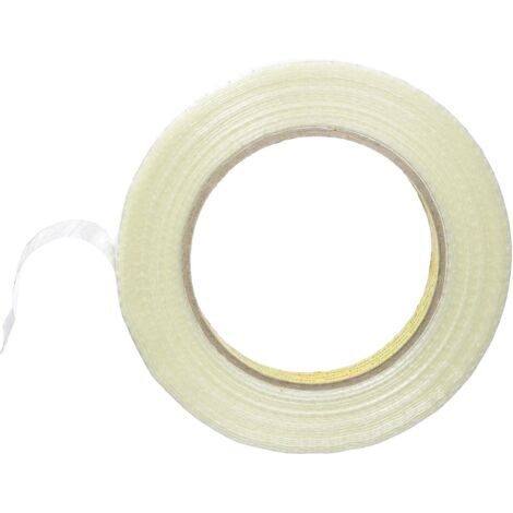 Cinta adhesiva de fibra de vidrio - Refuerzo y flejado, cinta reforzada, reforzada, filamento de embalaje - 3 cm x 20 m, transparente