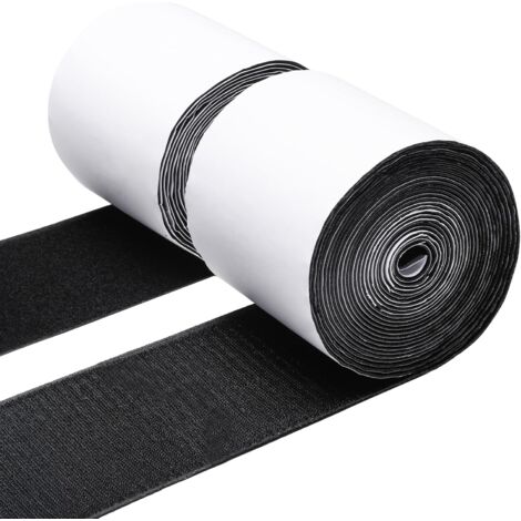 Cinta adhesiva de velcro resistente de 10 cm x 500 cm, antideslizante, de doble cara, para cojines de sofá, color negro