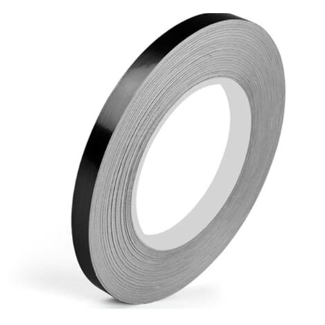 Cinta adhesiva decorativa de 10 mm x 50 metros, color negro brillante, con efecto espejo, ideal para detalles en paredes decorativas, artes gráficas y paredes de barcos.