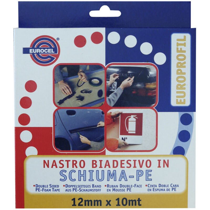 Cinta adhesiva doble cara negra Techn12x10 - Eurocel