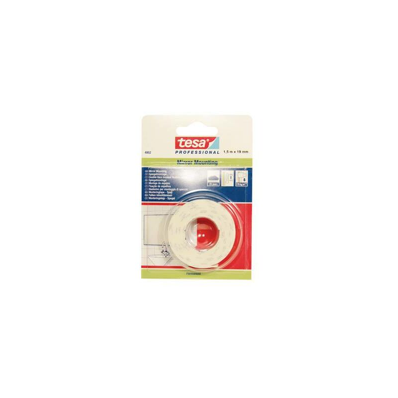 

Cinta Adhesiva 19Mmx 1,5Mt Doble Cara Espejos Espuma Blanco Tesatape