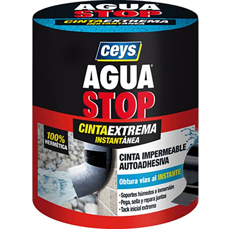 

Cinta Adhesiva Fugas Y Grietas 100Mmx1,5Mt Transparente Aguastop Impermeable Ceys 902853