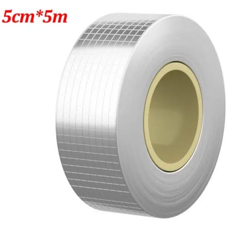 Cinta adhesiva impermeable para reparación de grietas en paredes y techos, resistente a altas temperaturas, para tuberías, piscinas, conductos, 5 cm x 5 m