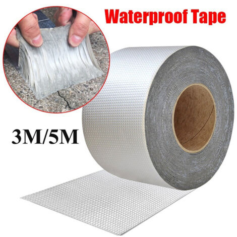 Cinta adhesiva impermeable resistente a altas temperaturas, cinta de butilo de aluminio engrosada, cinta para reparar grietas en paredes, cinta para reparar conductos de aire en techos, 1 pieza (5 cm 
