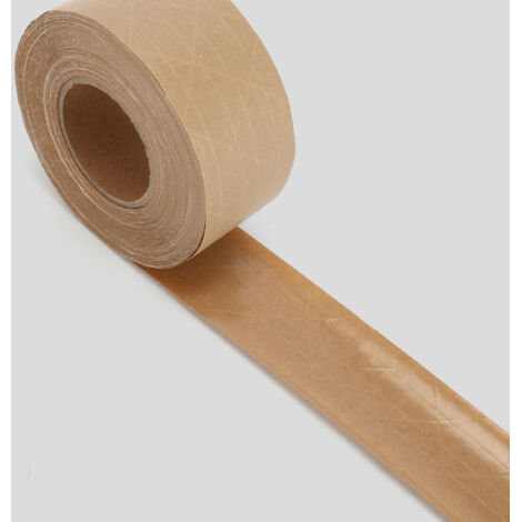 Cinta adhesiva Kraft Cinta adhesiva activada por agua Cinta adhesiva elástica y ecológica Para arte y embalaje 7 cm x 100 m Pasta Kraft y almidón
