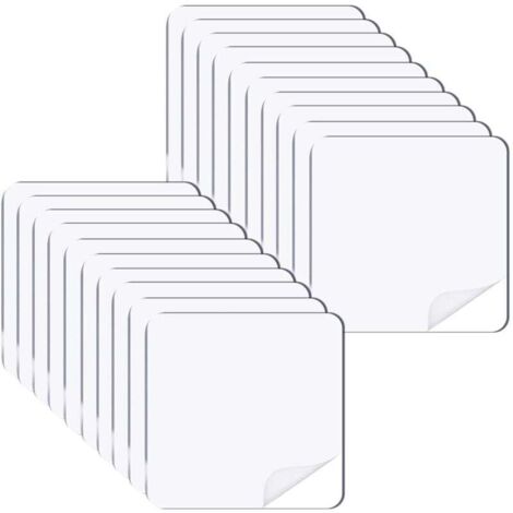 Cinta adhesiva KZQ 20 piezas, cinta adhesiva cuadrada nanotransparente de doble cara, cinta adhesiva cuadrada con punto adhesivo de doble cara, fijación de varios objetos en automóviles, cocina, hogar