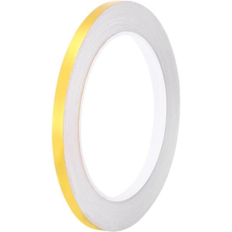 Cinta adhesiva metalizada, 0,5 cm x 25 m, para azulejos, ideal para paredes, armarios, baños, suelos, azulejos, coches y decoraciones artísticas, color dorado