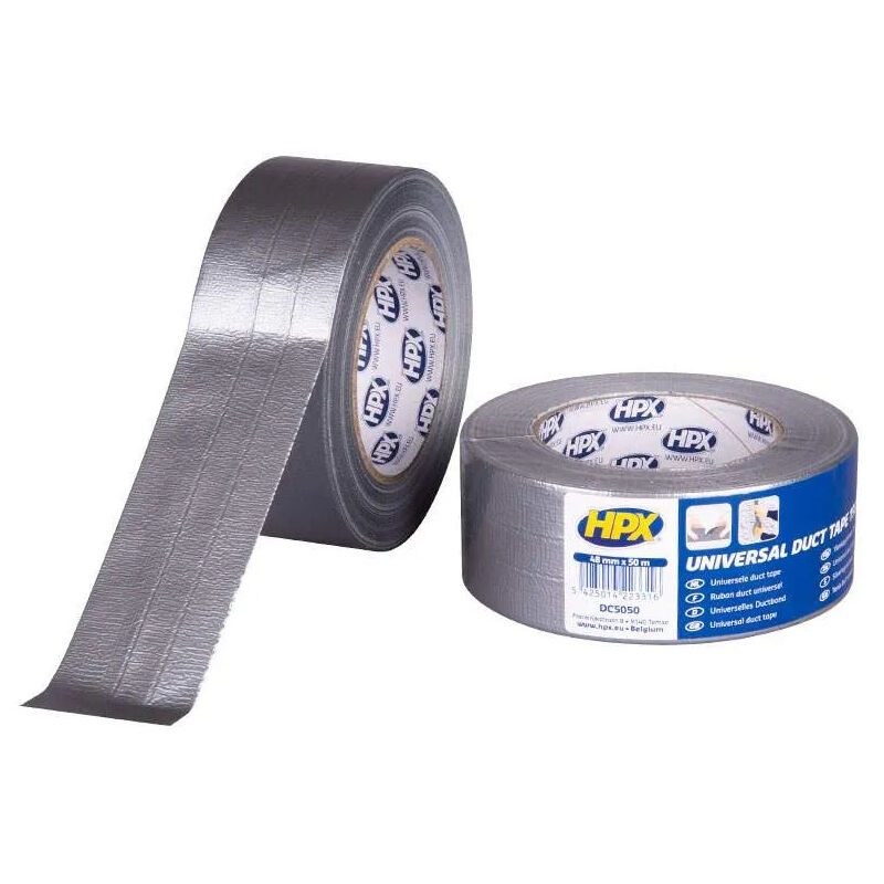 

HPX - Cinta adhesiva plateada de 48m x 50m Cinta adhesiva para conductos 1900