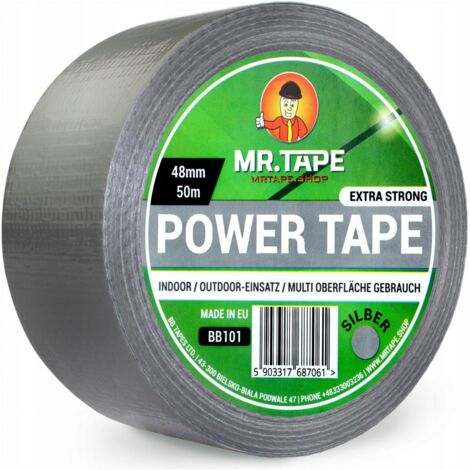 Cinta adhesiva plateada MrTape de 48 mm/50 m, reforzada y resistente