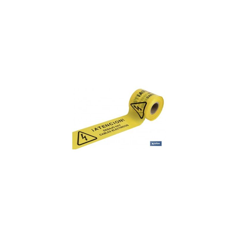 

Cinta baliz cables electricos 150mmx250mts