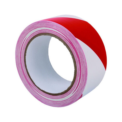 Cinta Adhesiva PVC  Rojo/Blanco