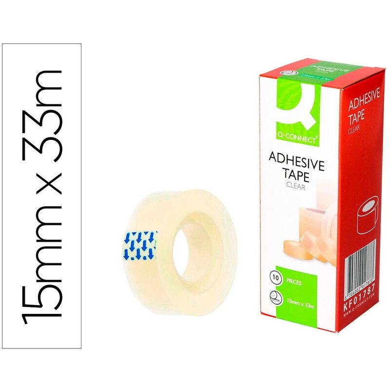 

Cinta adhesiva q-connect 33 mt x 15 mm (pack de 10 uds.)