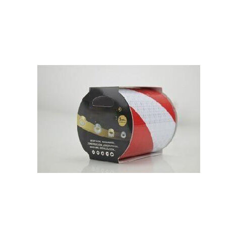 Cinta adhesiva reflectante combinada blanco y rojo 10cm x 5 m SEKURECO