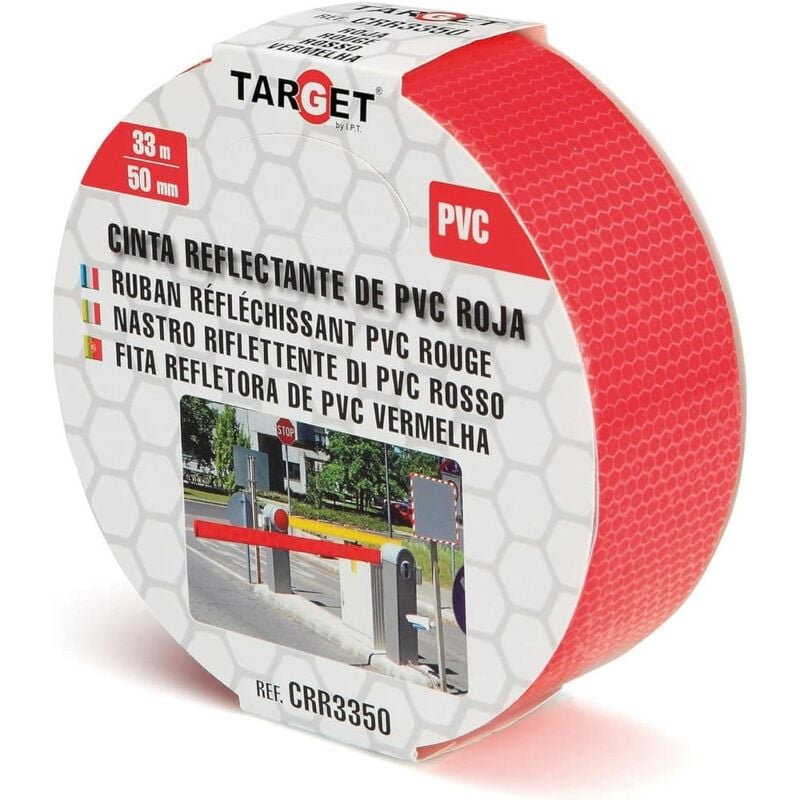 Target By Ipt - Cinta adhesiva reflectante de pvc Colores Rojo