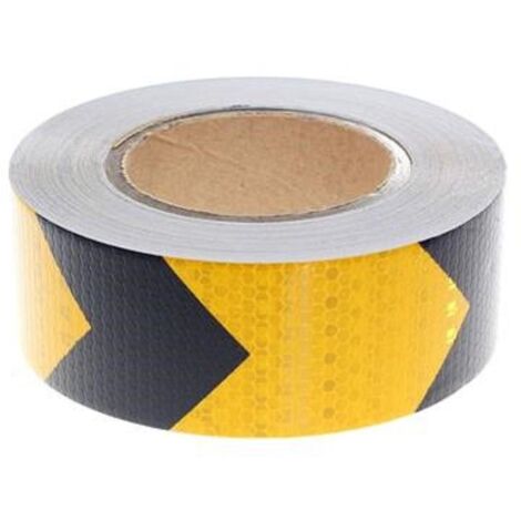 cinta adhesiva reflectante flecha amarilla / negra 33m x 50mm