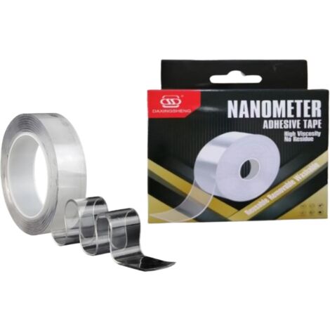 Cinta adhesiva reutilizable autoadhesiva transparente de doble cara nano