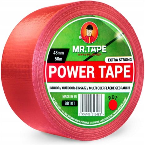 Cinta adhesiva roja MrTape de 48 mm/50 m, resistente y reforzada.