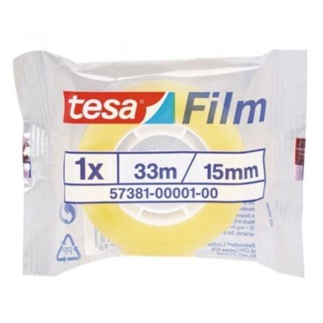 CINTA ADHESIVA STANDARD 19MM.X33M.EN BOLSITA TRANSPARENTE TESA 57225-00001-02