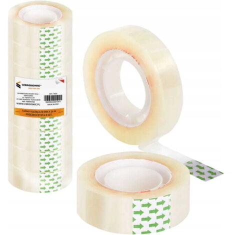 Cinta adhesiva transparente 18mmx20m 8 piezas