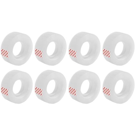 Cinta adhesiva transparente para oficina - Adhesión fuerte - 8 rollos, 18 mm x 12 m