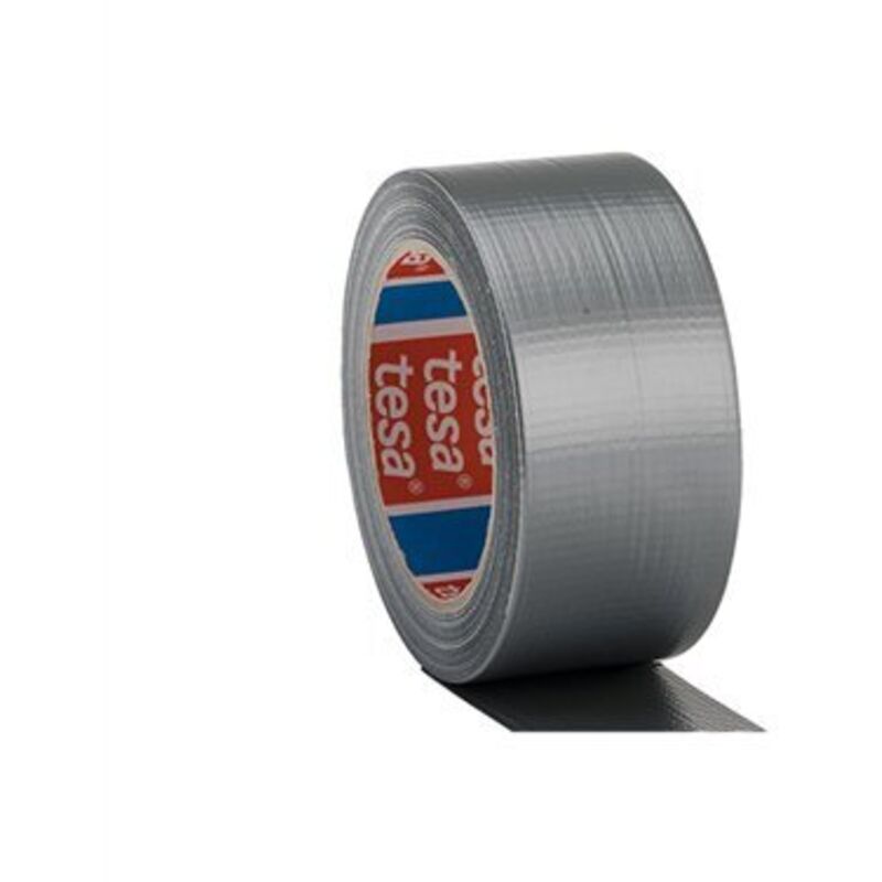 Tesa - Rollo de cinta americana de 25 metros de largo y 50mm de ancho color plateado basic