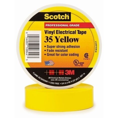 Cinta Aisl. 1,9Cmx20Mt Scotch® 35 Vinilo Amarilla 3M™