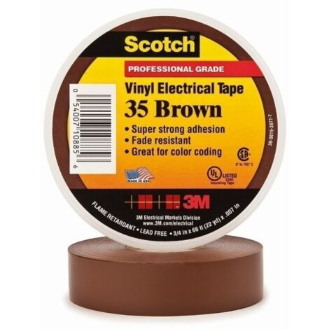 Cinta Aisl. 1,9Cmx20Mt Scotch® 35 Vinilo Marron 3M™
