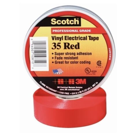 Cinta Aisl. 1,9Cmx20Mt Scotch® 35 Vinilo Roja 3M™