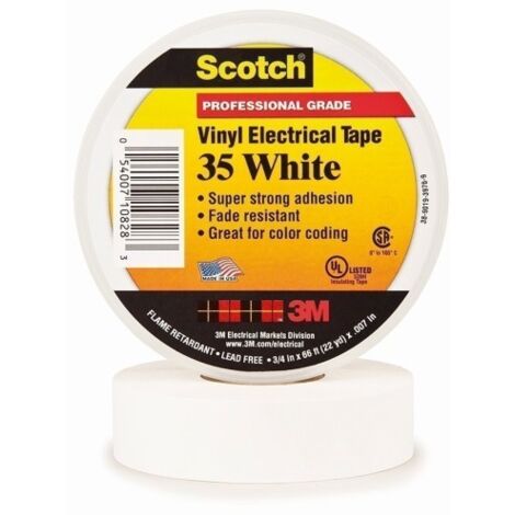 Cinta Aisl. 19Mmx20Mt Scotch® 35 Vinilo Blanca 3M™