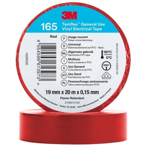 Cinta aisl. 20mt x 19mm 3m pvc ro 1500ro20