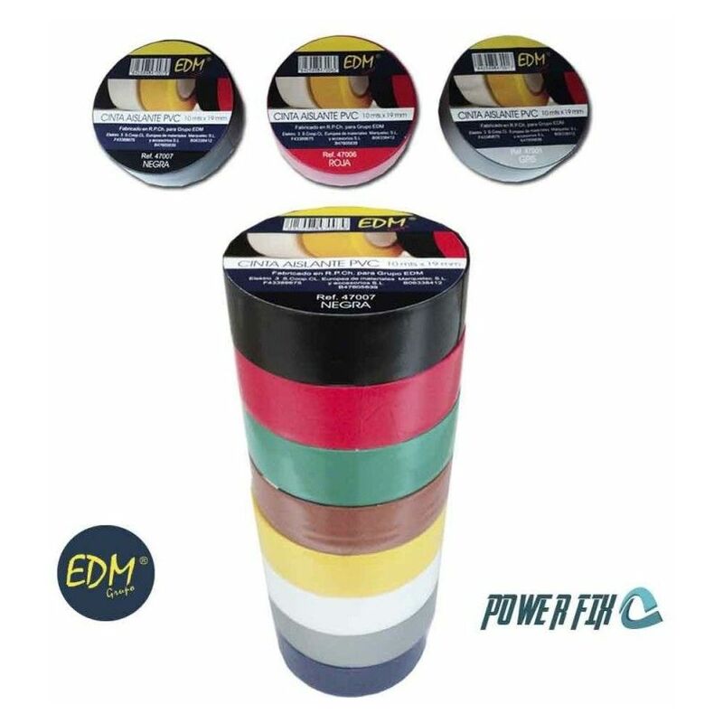 Cinta Aislante 10m x 19mm Azul EDM Calidad 