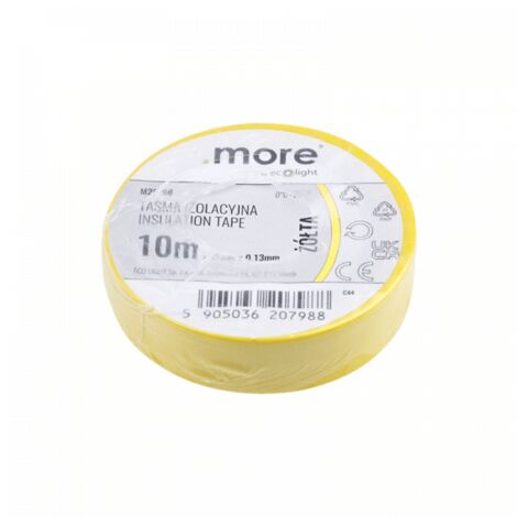 Cinta aislante 15mm x 0,13mm AMARILLA 10m