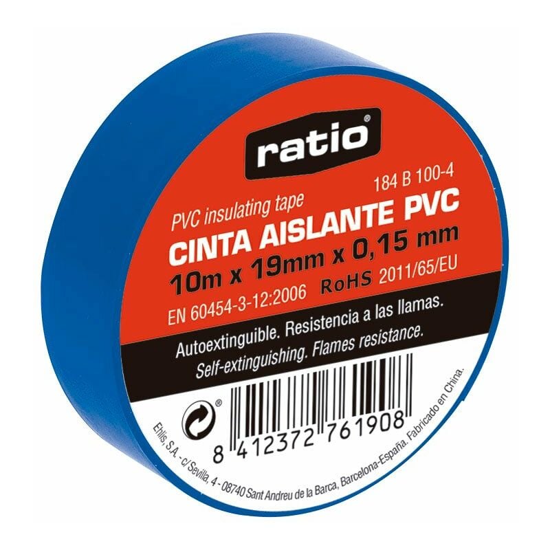 

Cinta Aislante 19X10M Blue 0,15Mm