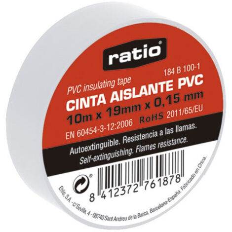 CINTA AISLANTE 19X10M.BLANCA 0,15MM - EHLIS
