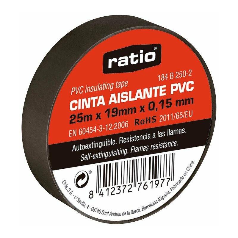 

Cinta Aislante 19X25M Black 0,15Mm
