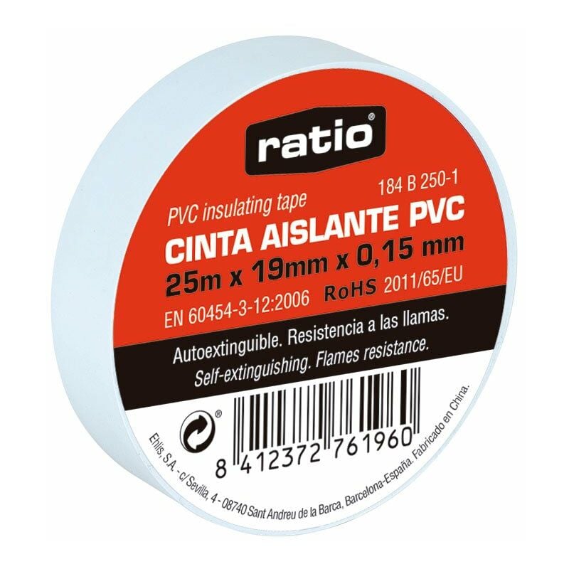 

Cinta Aislante 19X25M White 0,15Mm