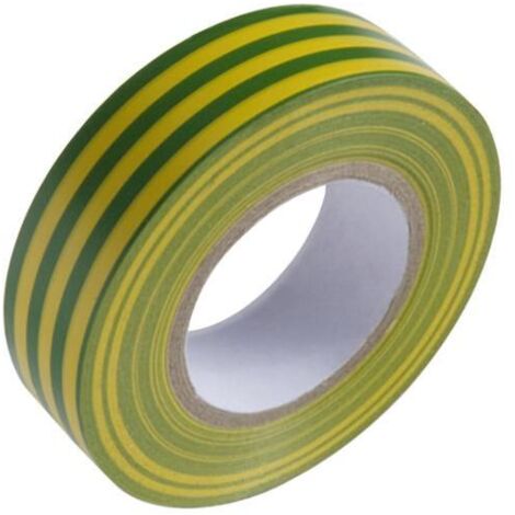 cinta aislante 20 m. x 19 mm. amarilla / verde uso doméstico