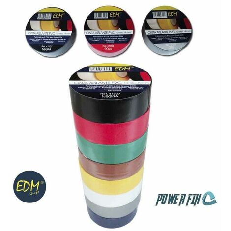 Cinta aislante 20m x19mm amarilla EDM