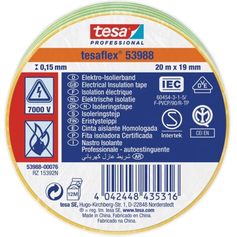 Cinta Aislante 20mx19mm Blanco Tesa