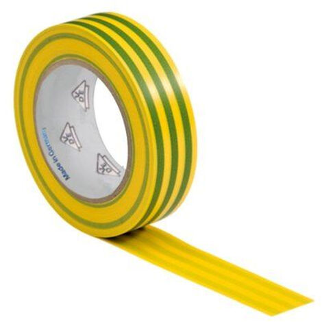 Cinta aislante de 19x0.15mm 20 M Verde-Amarillo
