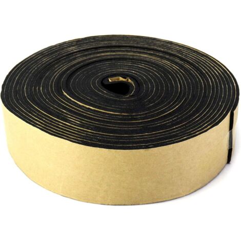 Cinta aislante de espuma impermeable para tuberías, apta para tuberías de agua caliente y fría. Fabricada en caucho-plástico y algodón. Espesor: 10 mm. Ancho: 50 mm. Longitud aproximada: 7 metros.