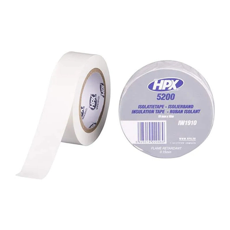 

HPX - Cinta aislante de PVC TAPE 5200, blanca, 15mm x 10m