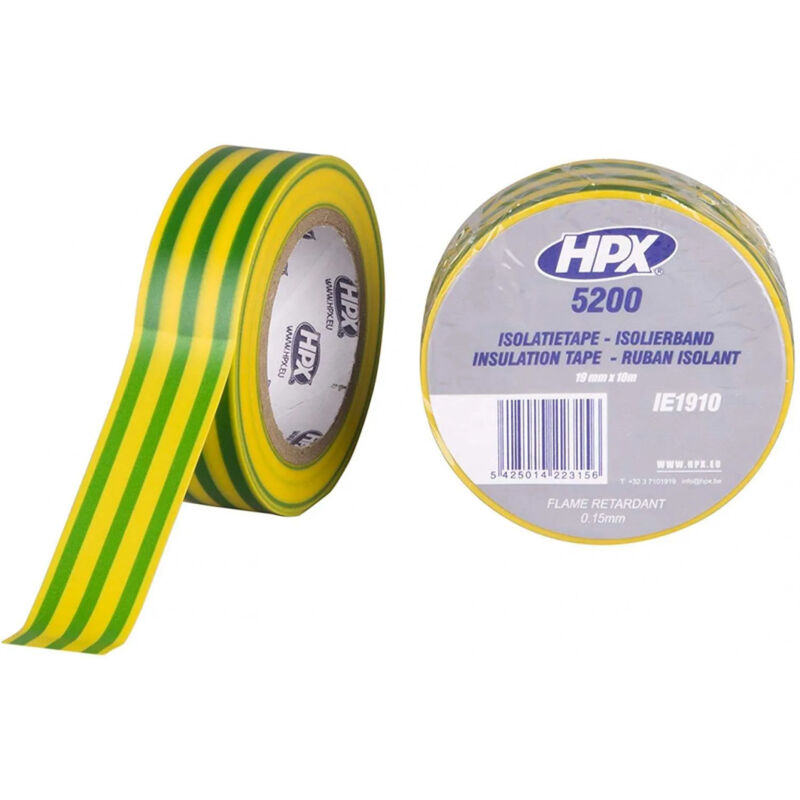 

Cinta aislante de PVC TAPE 5200, verde amarilla, 19mm x 10m