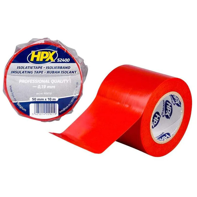 

HPX - Cinta aislante de PVC TAPE 52400, roja, 50mm x 10m