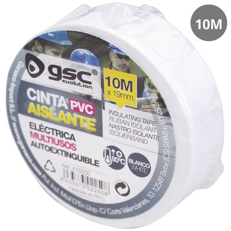 

Cinta aislante elect.PVC 10M Blanca-Retractil10ud