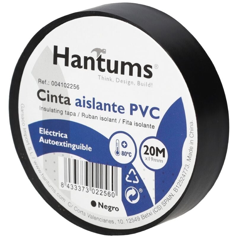 

Cinta aislante elect.PVC 20M Negra-Retractil10ud
