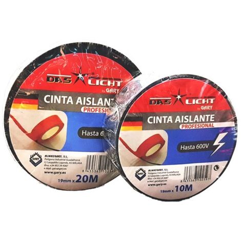 Cinta aislante Gary negra 25mm 25m  Oferta exclusiva