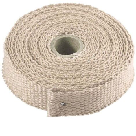 Cinta aislante para tubo de escape, aleación de titanio, 5 m x 2,5 cm, colector de escape, acero inoxidable, color negro, con 4 tiras marrones