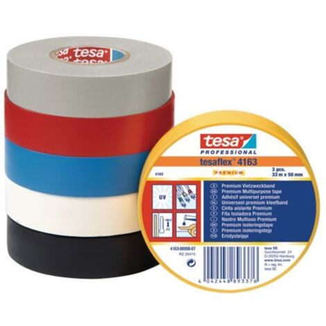 Cinta aislante tesaflex® 4163 negra L.33m An.19mm Rl.TESA (Por 5)